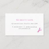 Carte De Visite Ciseaux rose chaud vibrant Coiffeur (Dos)