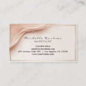 Carte De Visite Ciseaux Rose Gold Élégants Coiffeur (Dos)