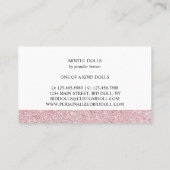 Carte De Visite Ciseaux Rose Gold Rose Pailleté (Dos)