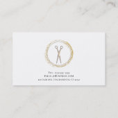 Carte De Visite Ciseaux Rose Gold Sparkle Cercle Coiffeur (Dos)