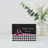 Carte De Visite Ciseaux roses coiffeur (Debout devant)
