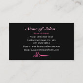 Carte De Visite Ciseaux roses et noirs à la mode de salon de (Dos)