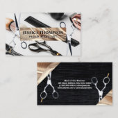 Carte De Visite Ciseaux | Ruban Gold Foil | Outils de coupe de che (Devant / Derrière)