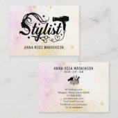 Carte De Visite *~* Ciseaux Sèche-Parties scintillant Coeur Cheveu (Devant / Derrière)