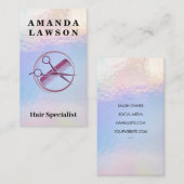Carte De Visite Ciseaux | Shimmer Iridescente | Liste des cheveux (Devant / Derrière)
