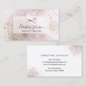 Carte De Visite ciseaux sur l'aquarelle de parties scintillant FAU (Devant / Derrière)