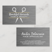 Carte De Visite Ciseaux | Texture métallique (Devant / Derrière)