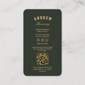 Carte De Visite Ciseaux verts barbier moderne Elégant Or (Dos)