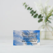 Carte De Visite Citation de motivation de ciel bleu d'entraîneur (Debout devant)