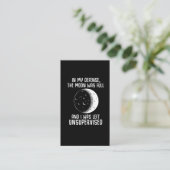 Carte De Visite Citation de Pleine lune Pagan Witch Wiccan (Debout devant)