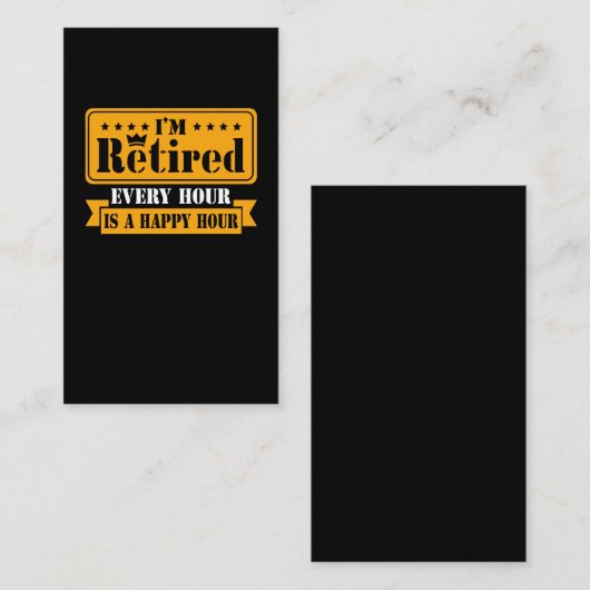 Carte De Visite Citation de retraite amusante 2021 Hommes Femmes R (Devant / Derrière)