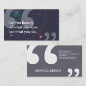 Carte De Visite citation de succès de rumi (Devant / Derrière)