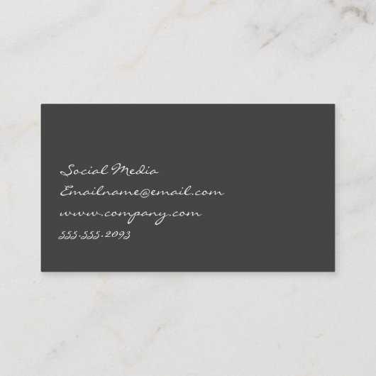 Carte De Visite Citation de texte cursive (Dos)