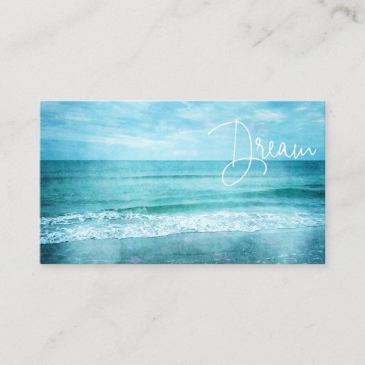 Carte De Visite Citation Dream Beach Citations d'océan bleu Turquo (Devant)