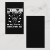 Carte De Visite Citation du gardien de but du bataillon de hockey (Devant / Derrière)