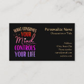 Carte De Visite Citation Inspiration Inhabituelle Neon Black (Devant)