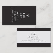 Carte De Visite Citation inspirée d'amour blanc noir (Devant / Derrière)