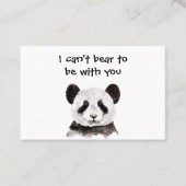 Carte De Visite Citation Romantique Moderne Avec Panda Noir Et Bla (Devant)
