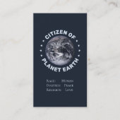 Carte De Visite Citoyen de l'Carte de visite de la planète Terre (Devant)