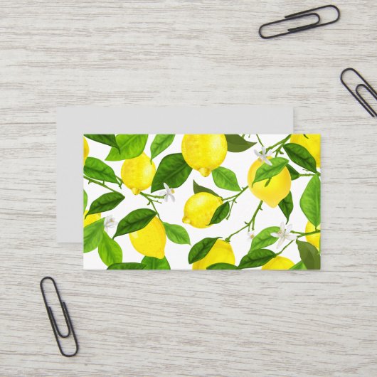 Carte De Visite Citron à l'aquarelle (Devant/Arrière en situation)