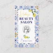 Carte De Visite Citron bleu italien carrelage aquarelle salon de b (Devant)