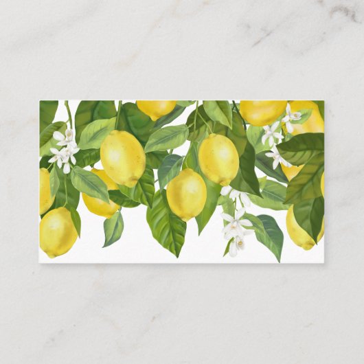 Carte De Visite Citron Citrus Main Squeeze Book Request Jeu (Dos)