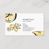 Carte De Visite Citron Été Tropical Citrus Moderne Fille Événement (Dos)