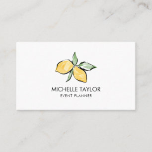 Carte De Visite Citron Été Tropical Citrus Moderne Fille Événement