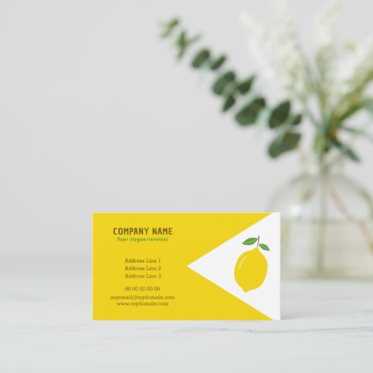 Carte de visite citron jaune (Debout devant)