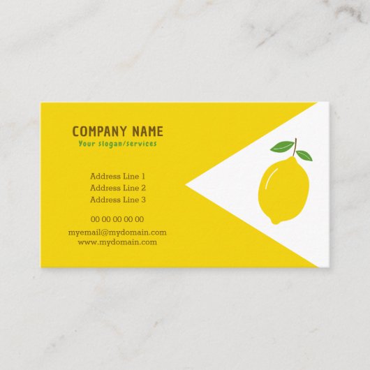Carte de visite citron jaune (Devant)