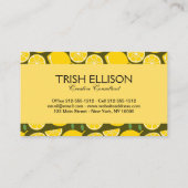 Carte De Visite Citron Jaune Moderne Amusant mignon (Dos)