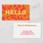 Carte De Visite Citron rouge orange Jaune Super Waves HELLO (Devant / Derrière)