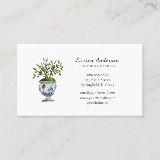 Carte De Visite Citronnier topiaire en pot Gardener (Devant)