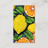 Carte De Visite citrons citrons d'art populaire avec code QR (Devant)
