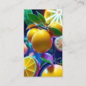 Carte De Visite citrons citrons verts néon avec code QR (Devant)