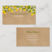 Carte De Visite Citrons de verdure rustiques modernes (Devant / Derrière)