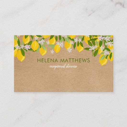 Carte De Visite Citrons de verdure rustiques modernes (Devant)
