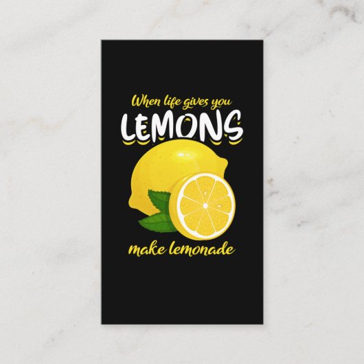 Carte De Visite Citrons Drôle Dit Faire De La Lemonade (Devant)