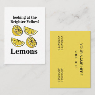 Carte De Visite Citrons Fruit Regardant Les Citrons Jaunes Plus Br