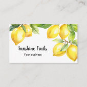 Carte De Visite Citrons jaune vert aquarelle fruit (Devant)