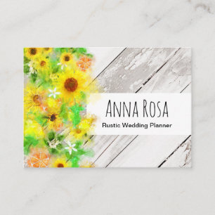 Carte De Visite Citrons vintages rustiques en bois d'oranges de