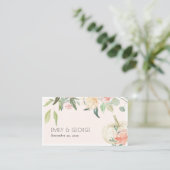 Carte De Visite Citrouille blanc doux Blush Floral Mariage site We (Debout devant)