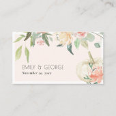 Carte De Visite Citrouille blanc doux Blush Floral Mariage site We (Devant)