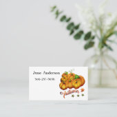 Carte De Visite Citrouille d'automne (Debout devant)