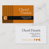 Carte De Visite Citrouille de concepteur de Web d'initiales de (Devant / Derrière)