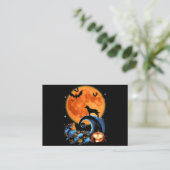 Carte De Visite citrouille de lune de chien de rottweiler cadeau d (Debout devant)