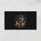 Carte De Visite Citrouille de sorcière Rottweiler Halloween Hommes (Dos)