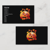 Carte De Visite Citrouille fou de Halloween (Devant / Derrière)