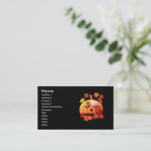 Carte De Visite Citrouille fou de Halloween (Debout devant)