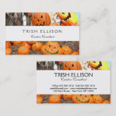 Carte De Visite Citrouille halloween Jack-o'-lantern orange citrou (Devant / Derrière)